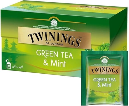 شاي توينجيز أخضر مع النعناع انجليزي 25 ظرف  TWININGS GREEN & Mint TEA 25*1.5GRAM