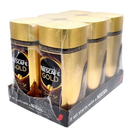 كرتون قهوة نسكافيه قولد سريعة التحضير 190 غرام *6برطمان مستورد روسي -Nescafe Gold Instant Coffee Carton 190g *6 Jars Imported Russian