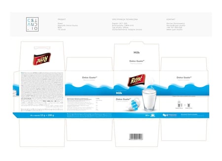 كبسولات دولشي قستو حليب صافي  من ريني كافيه 208 غرام   Dolce Gusto pure milk capsules from Rene Café 208 grams