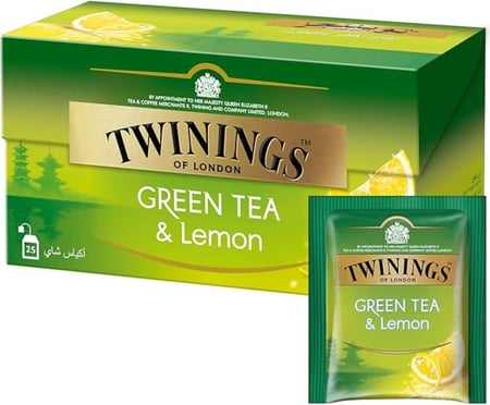 شاي توينجيز أخضر ليمون انجليزي 25 ظرف  TWININGS GREEN & LEMON TEA 25*1.6 GRAM