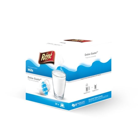 كبسولات دولشي قستو حليب صافي  من ريني كافيه 208 غرام   Dolce Gusto pure milk capsules from Rene Café 208 grams
