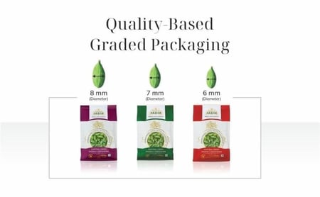 هيل هندي  اكبر  حجم 6 -7 ملي كيس أحمر عبوة 500 جرام   indian cardamom akbar brand 6-7mm 500grams
