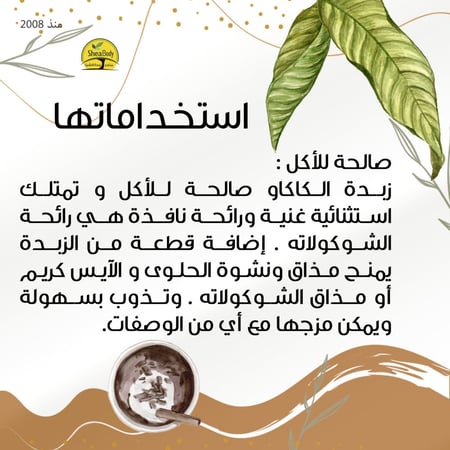 زبدة الكاكاو الخام للبشرة والأكل بوزن واحد كيلوجرام انتاج غانا