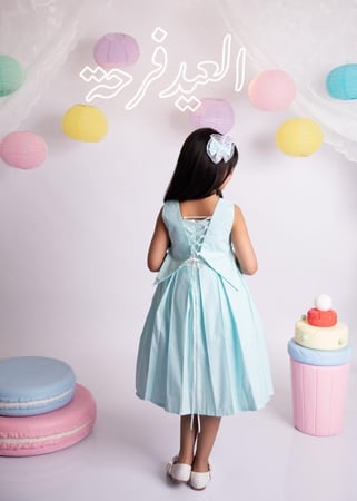 نسيم العيد فستان + جكيت + اكسسوار الشعر