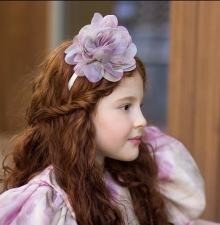 فستان مشجر + شنطه + طوق ( المقاسات صغيره )