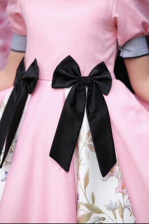 فستان وردي بكسرات