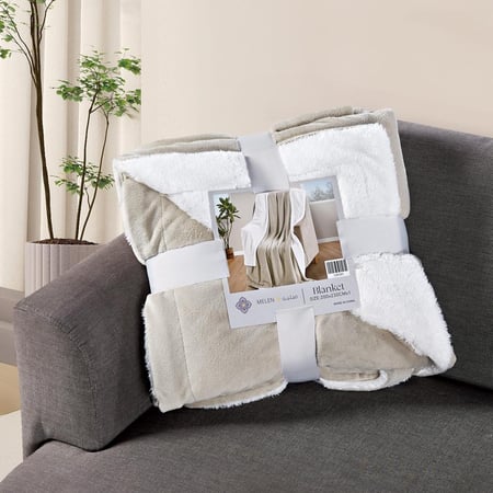 افضل بطانيه مخمل وفرو ماريو 200 في 230 - بيج غامق - مفارش ميلين