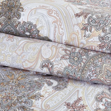 أفضل مفارش سرير صيفية مزدوج وجهين ٧ قطع - ابيض بيج - مفارش ميلين