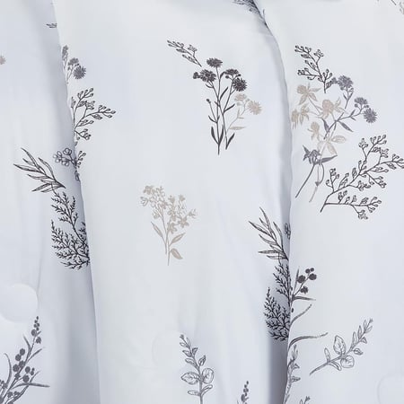 مفرش صيفي مزدوج وجهين 7 قطع - اوركا - ابيض - رمادي