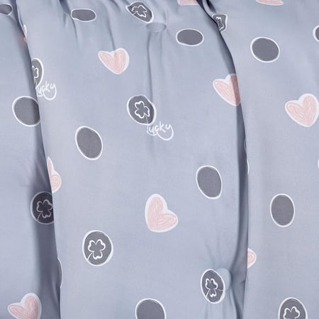 مفرش صيفي مفرد ونص 4 قطع - اليساندرا - رصاصي - وردي