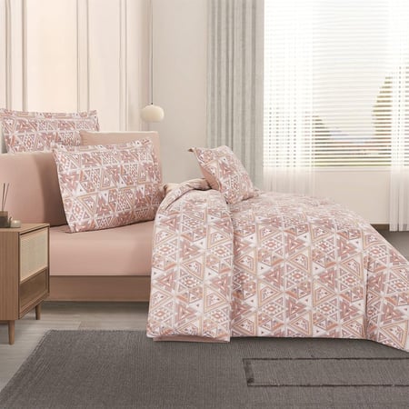 مفرش صيفي مزدوج وجهين ٧ قطع - اوركا - كريمي - بيج