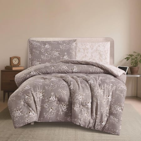 مفرش صيفي مفرد ونص 4 قطع - تيانا - رصاصي - كريمي