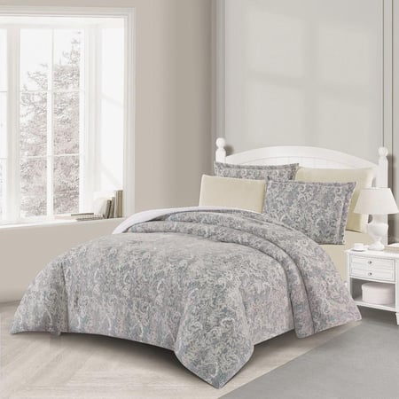 مفرش شتوي مزدوج مخمل فرو 6 قطع - فلوريت -