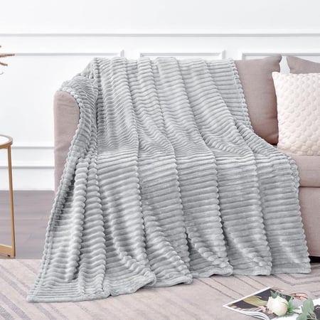 بطانية مخمل محفور اكاسيا 200 × 230 - رصاصي