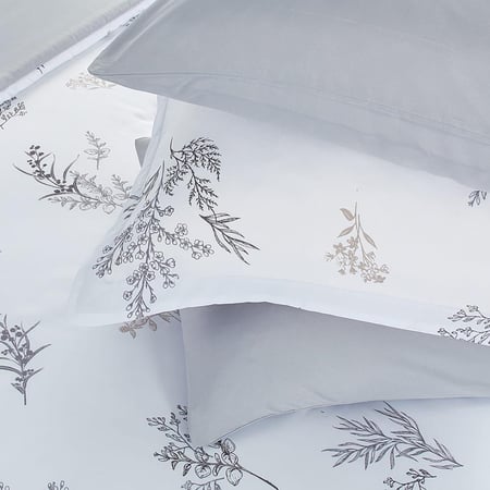 مفرش صيفي مزدوج وجهين 7 قطع - اوركا - ابيض - رمادي