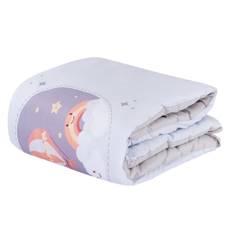 مفرش موآليد بحواجز 5 قطع - لارك - رصاصي