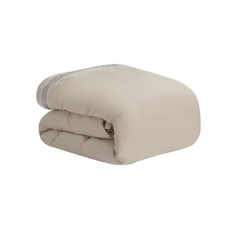 شراء مفارش نفر ونص صيفي وكوين مطرز فندقي - بيج غامق - مفارش ميلين