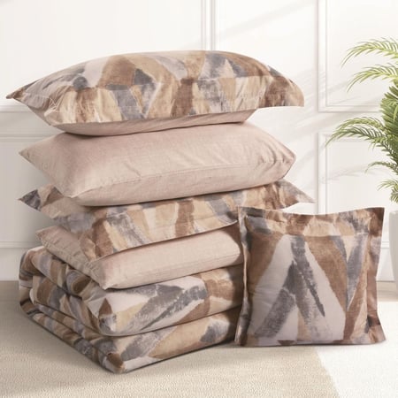 مفرش صيفي مفرد ونص 4 قطع - تيانا - بيج - بيج