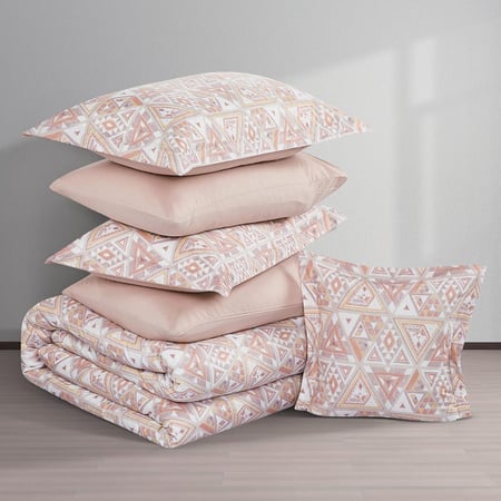 مفرش صيفي مزدوج وجهين ٧ قطع - اوركا - كريمي - بيج