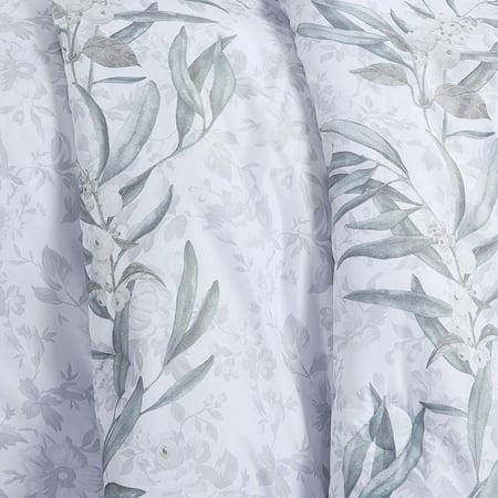 احسن مفارش كوين صيفي وجهين ٧ قطع ويلز - ابيض رصاصي - مفارش ميلين