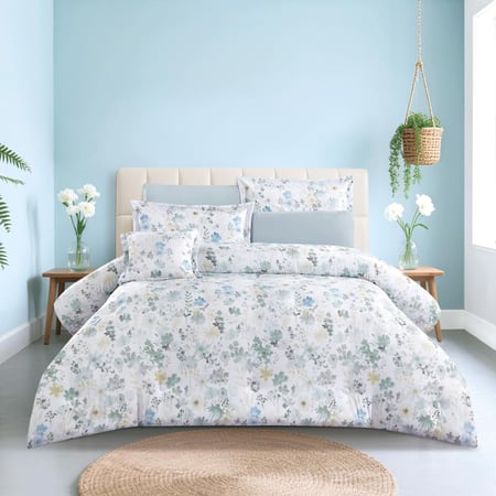 مفرش صيفي مزدوج وجهين ٧ قطع - اوركا -اوف وايت - رصاصي فاتح