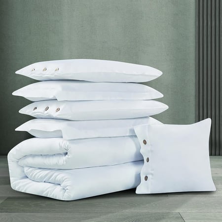 افضل مفرش سرير قطن فندقي فاخر مزدوج 300 غرزة - أبيض - مفارش ميلين