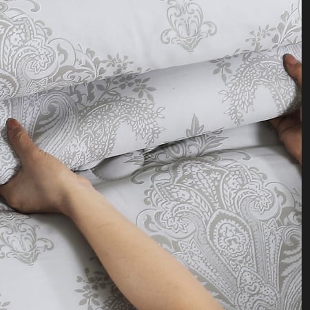 أفضل مفارش صيفية نفرين قماش التنسيل 8 قطع - رصاصي - مفارش ميلين