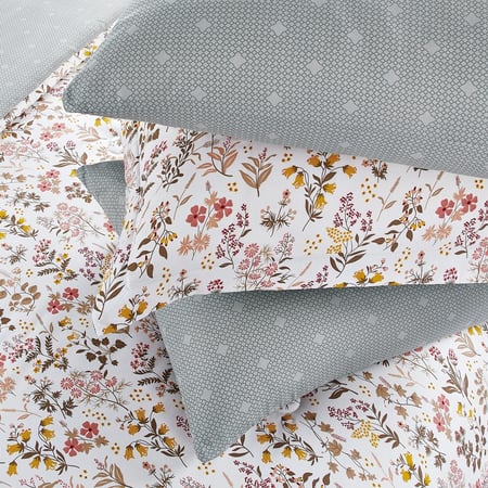 مفرش صيفي مفرد ونص 4 قطع - اديلين - سكري - رصاصي