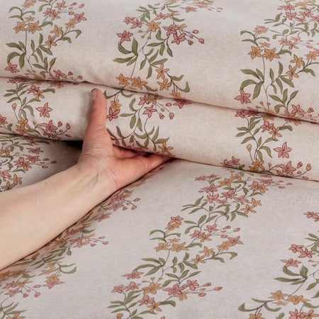 سعر مفارش نوم نفر ونص صيفي 4 قطع ليتون - بيج اخضر - مفارش ميلين