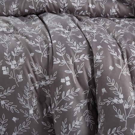 افضل فراش نفر ونص صيفي 4 قطع ليتون رمادي غامق لحمي - مفارش ميلين