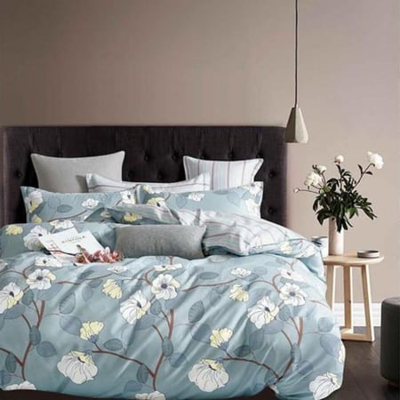 مفرش صيفي مقاس كوين 4 قطع - ماريوس - سماوي