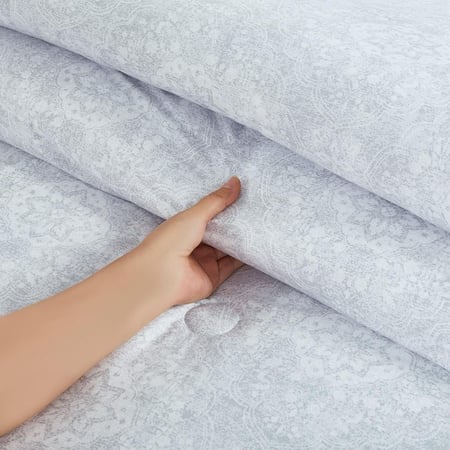 افضل مفارش صيفية نفرين وجهين ٧ قطع رصاصي رمادي - مفارش ميلين