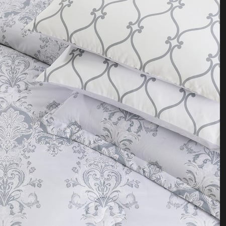 افضل مفارش سرير صيفي كوين 12 قطعة - رصاصي - مفارش ميلين