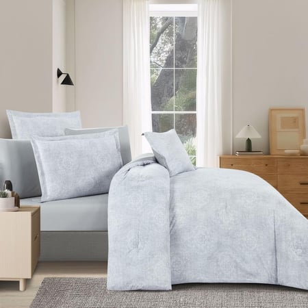 سعر مفارش صيفية نفرين وجهين ٧ قطع رصاصي رمادي - مفارش ميلين