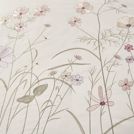 أفضل مفرش سرير صيفي نفرين مطرز فاخر 7 قطع بيج فاتح - مفارش ميلين