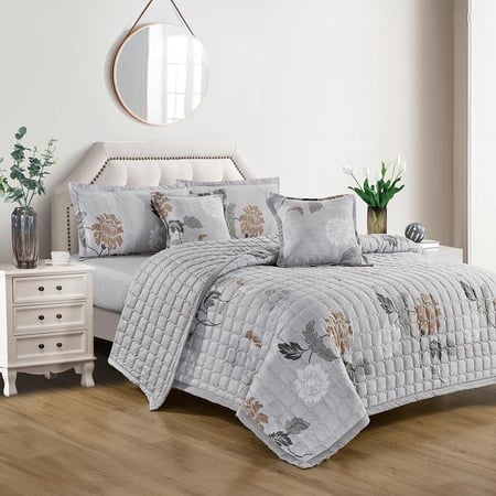 مفرش صيفي مزدوج مضغوط حشوة خفيفة 6 قطع -  فاليري