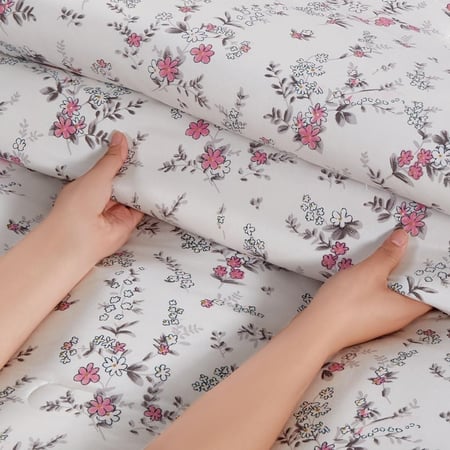 مفرش صيفي مفرد ونص 4 قطع - اديلين - سكري -بيج غامق