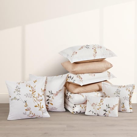 أحسن عروض مفارش صيفي مزدوج 10 قطع - كريمي بيج غامق - مفارش ميلين