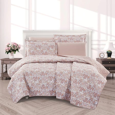 شراء مفرش صيفي نفرين حشوة مضغوطه 6 قطع كريمي بيج - مفارش ميلين