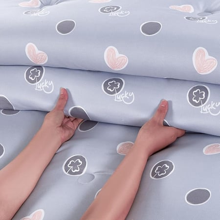 مفرش صيفي مفرد ونص 4 قطع - اليساندرا - رصاصي - وردي