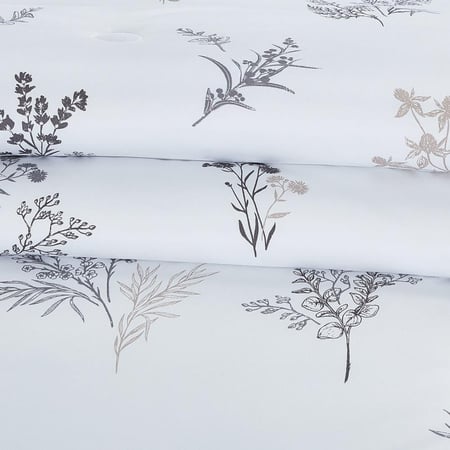 مفرش صيفي مزدوج وجهين 7 قطع - اوركا - ابيض - رمادي