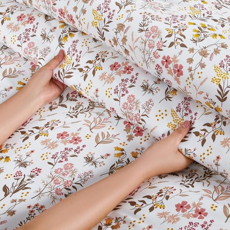 مفرش صيفي مفرد ونص 4 قطع - اديلين - سكري - رصاصي