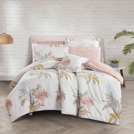 مفرش صيفي مقاس كوين 8 قطع سولاريتا - عاجي -بيج - مفارش ميلين