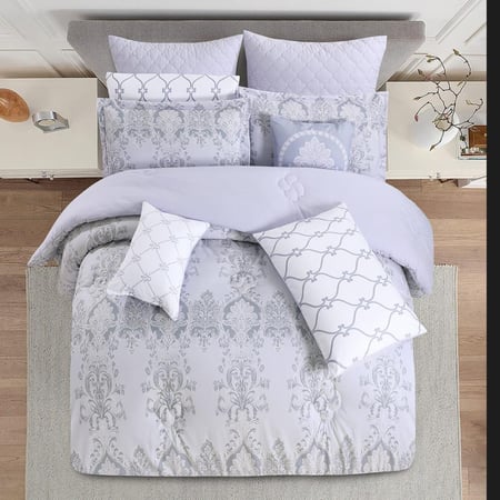 مفارش صيفي مزدوج 10 قطع - ريفيرا - رصاصي - مفارش ميلين