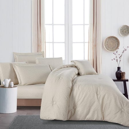 احسن مفارش نفر ونص صيفي 4 قطع - ليتشي - بيج - مفارش ميلين