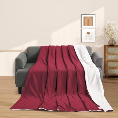 شراء بطانية فرو مخمل ماريو 200 في 230 - احمر - مفارش ميلين