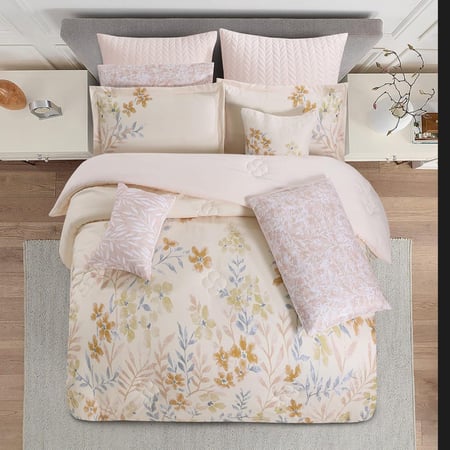 مفرش صيفي مزدوج 10 قطع ريفيرا - لون كريمي غامق - مفارش ميلين