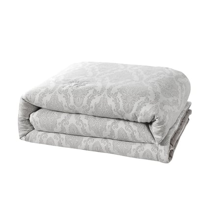 مفرش صيفي مزدوج جاكار 7 قطع - أوجيني - رصاصي فاتح - رمادي