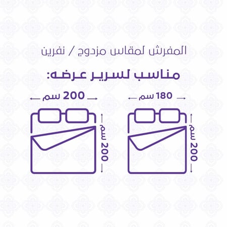 مفرش قطن صيفي مفرد ونص  4 قطع - اتلانتا - سماوي  - أبيض مورد