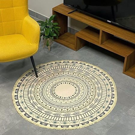 بساط-مفرش-دائري-صغير-منسوجات-وخداديات-ترتيب-وتجديد-تنسيقات-منزل-ومكتب